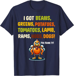 Funny Grandma Thanksgiving Rap I got Greens Beans Potatoes T-Shirt - T-Shirt | Navy