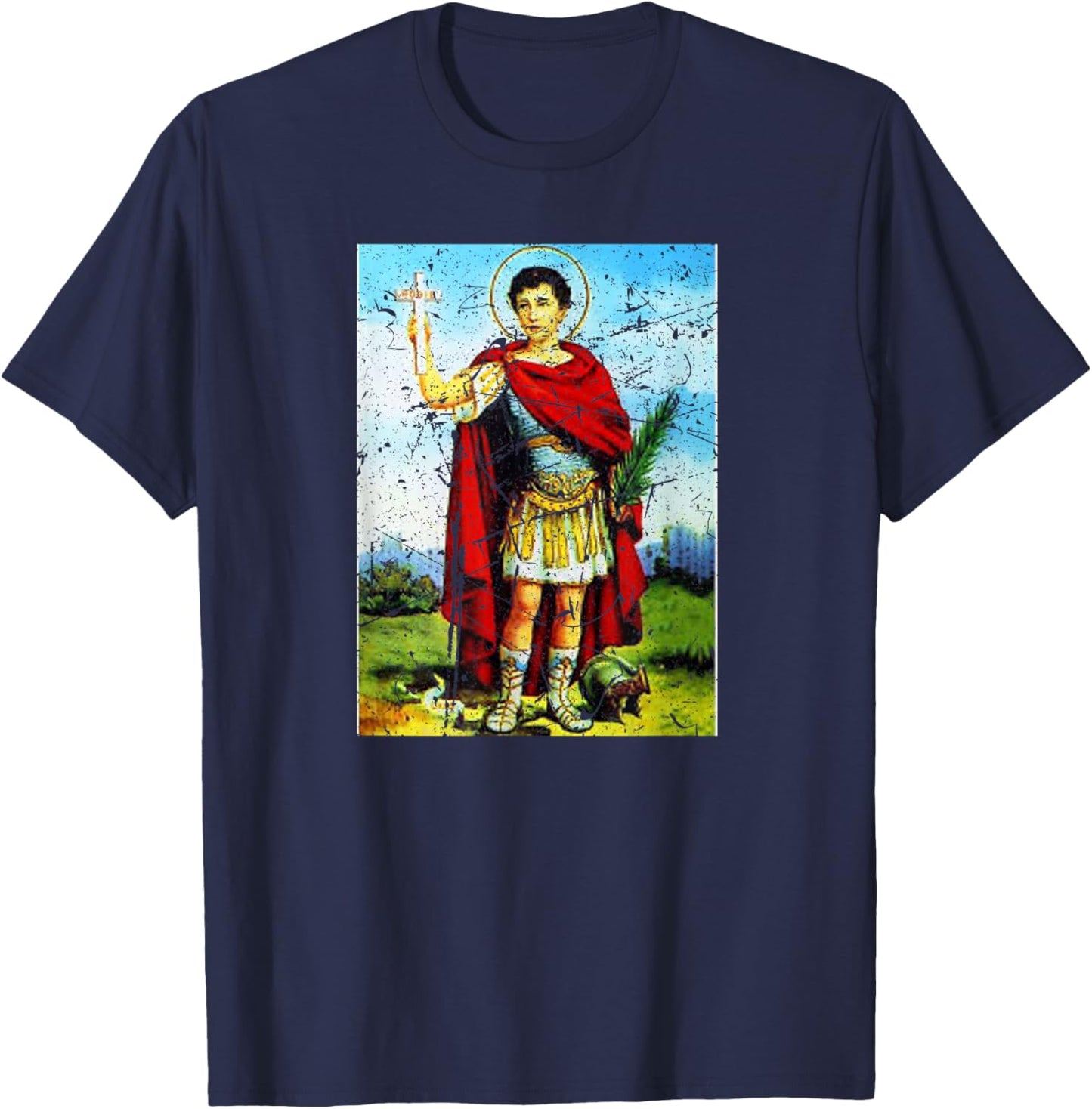 St Expedite Hodie Saint Expeditus patron saint of urgent T-Shirt - T-Shirt | Navy