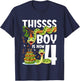 Kids 4th Reptile Birthday 4 Year Old Boy Snake Birthday Party T-Shirt - T-Shirt | Navy