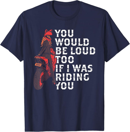 Funny Biker Women's Shirt T-Shirt - T-Shirt | Navy