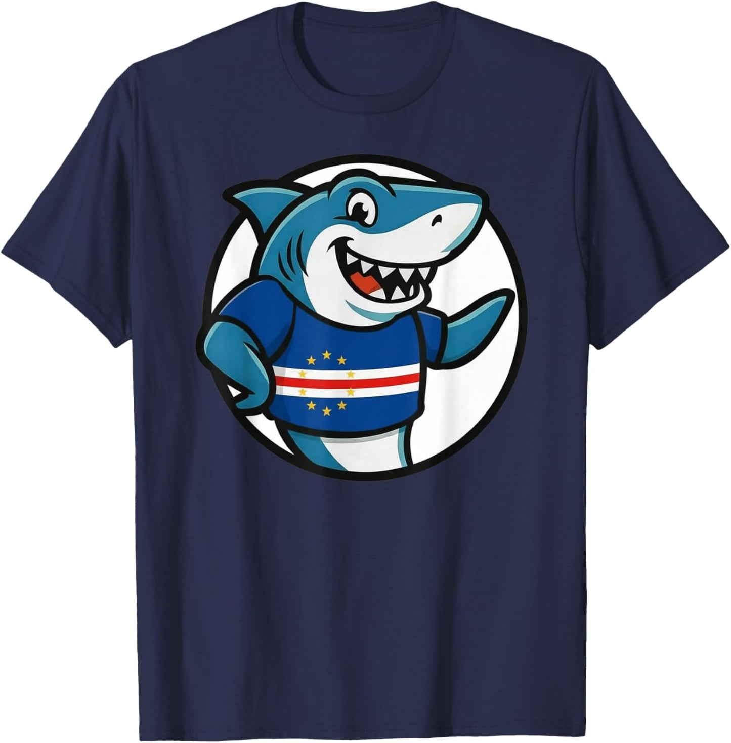 Cape Verde Shark Flag Funny Cape Verdean T-Shirt - T-Shirt | Navy