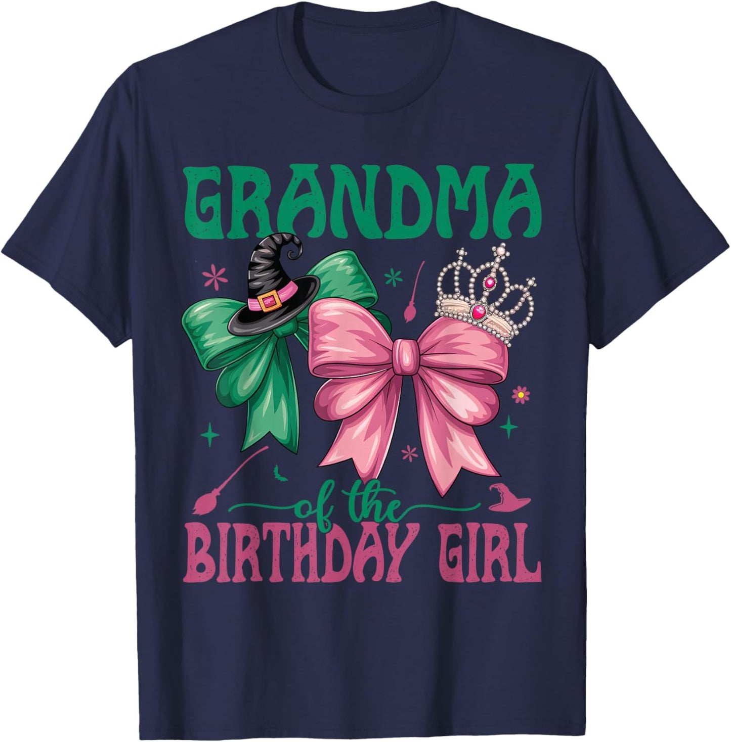 Grandma of The Birthday Girl Matching Witch Family Bday Part T-Shirt - T-Shirt | Navy
