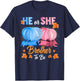 Halloween Pumpkin Gender Reveal He or She Brother To Be T-Shirt - T-Shirt | Navy