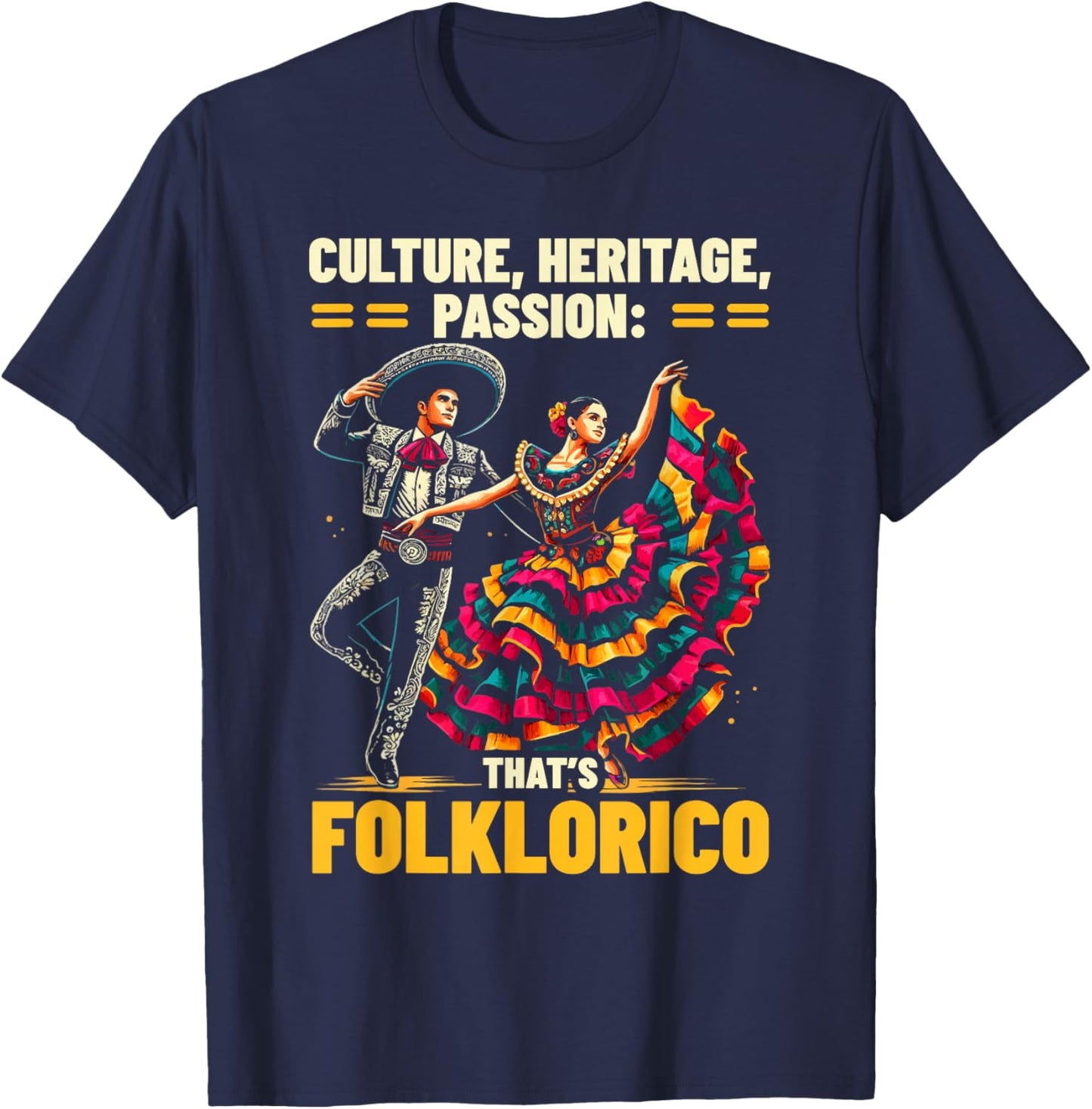 Ballet Folklorico Dancer Mexico Traditional Mexican Dance T-Shirt - T-Shirt | Navy