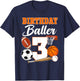 3rd Birthday Sport Balls Theme 3 Year Old Birthday Baller T-Shirt - T-Shirt | Navy
