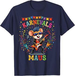 Men Boys Carnival Mouse Rock Outfit for Cologne Alaaf T-Shirt - T-Shirt | Navy