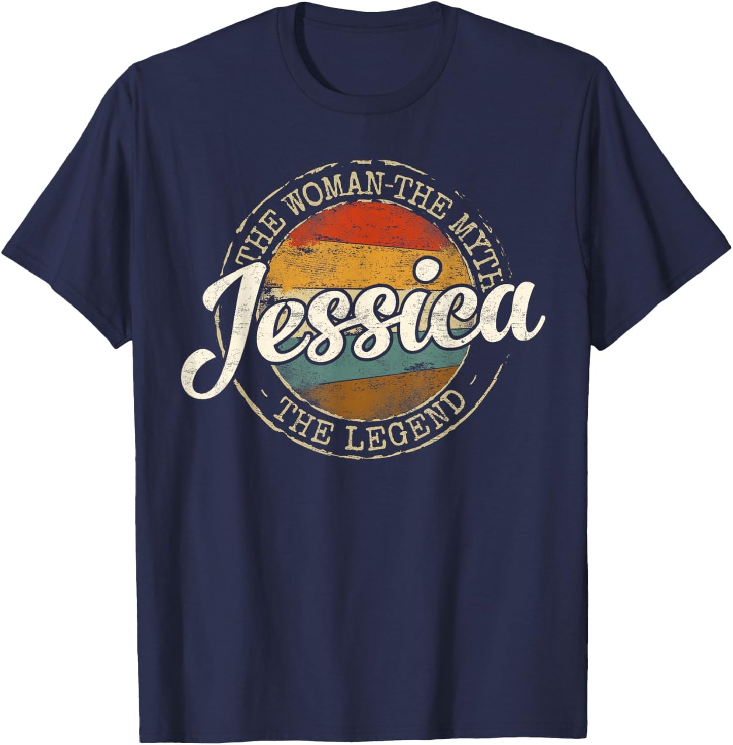 Jessica The Woman The Myth The Legend Vintage Name T-Shirt - T-Shirt | Navy