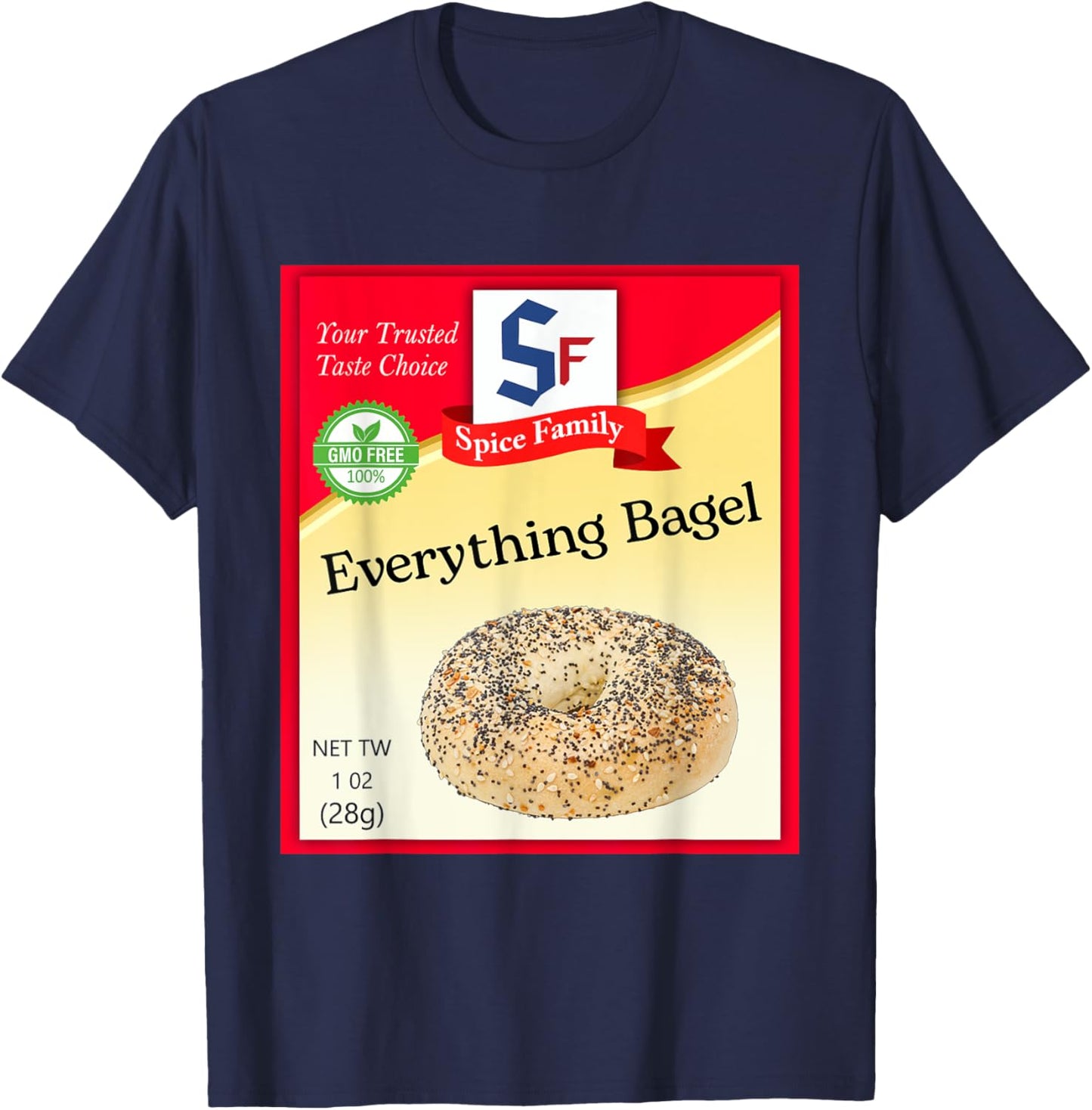 Everything Bagel Condiment Costume Holiday Spice Costumes T-Shirt - T-Shirt | Navy