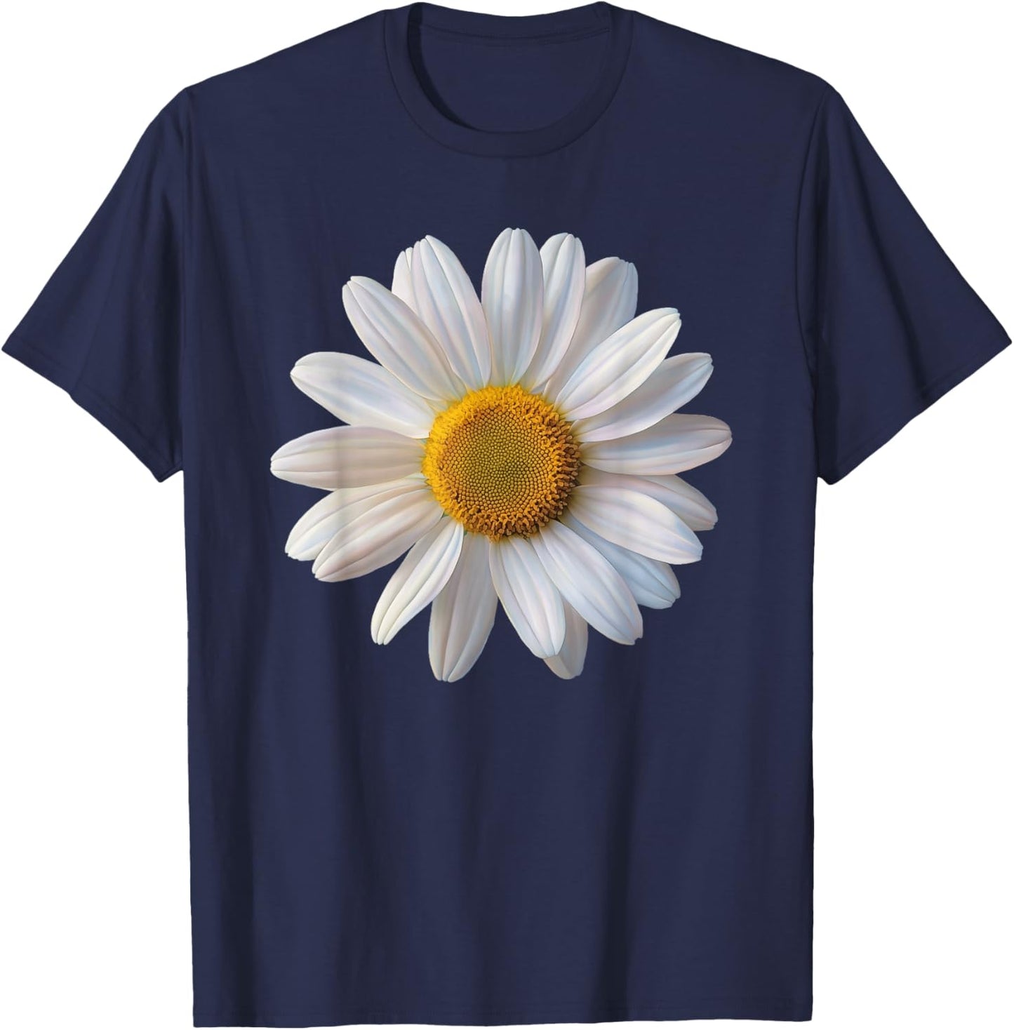 Daisy Floral Flower Graphic T-Shirt - T-Shirt | Navy