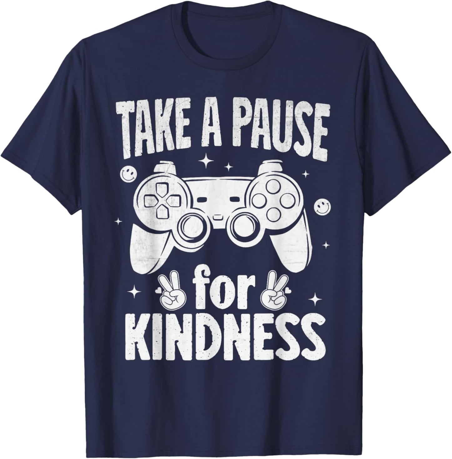 Unity Day Pause For Kindness Boys Gaming Be Kind Kids Gamer T-Shirt - T-Shirt | Navy