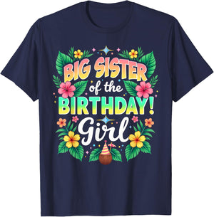 Aloha Hawaii Sister Big Sister Of The Birthday Girl T-Shirt - T-Shirt | Navy