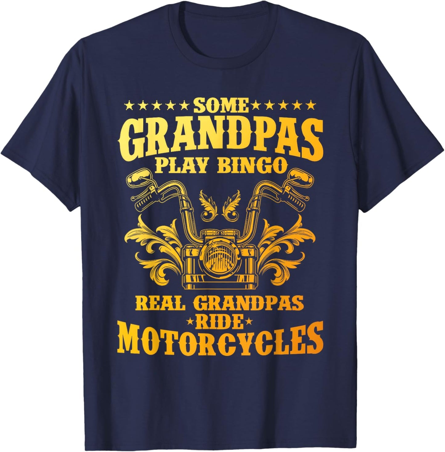 Cool Grandpa Motorcycle Design Biker Motorbike Lover T-Shirt - T-Shirt | Navy