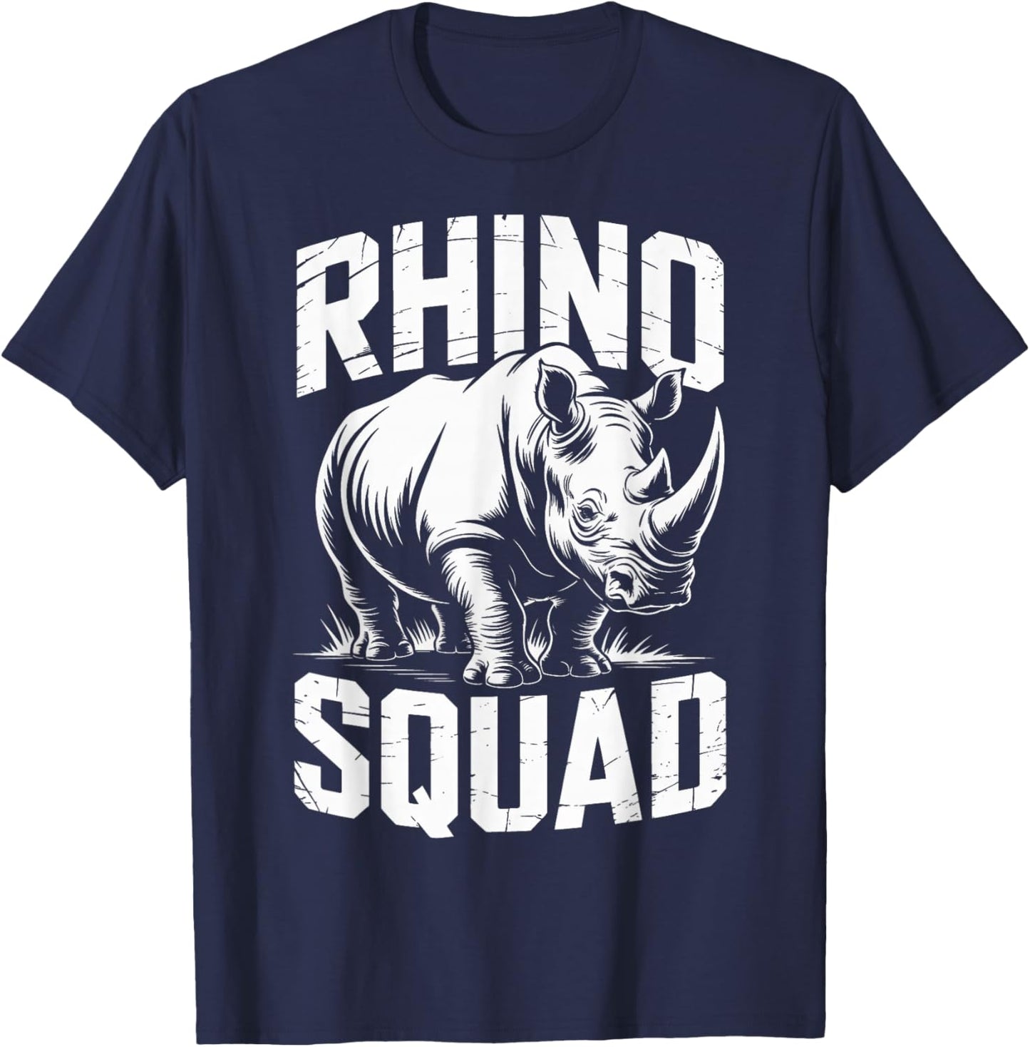 Rhino Squad Animal Rhinos T-Shirt - T-Shirt | Navy