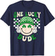 One Lucky Dude Groovy St Patrick Day Toddler Boys Kids T-Shirt - T-Shirt | Navy