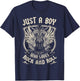 Rock Band Rock Concert Just A Boy Who Loves Rock And Roll T-Shirt - T-Shirt | Navy