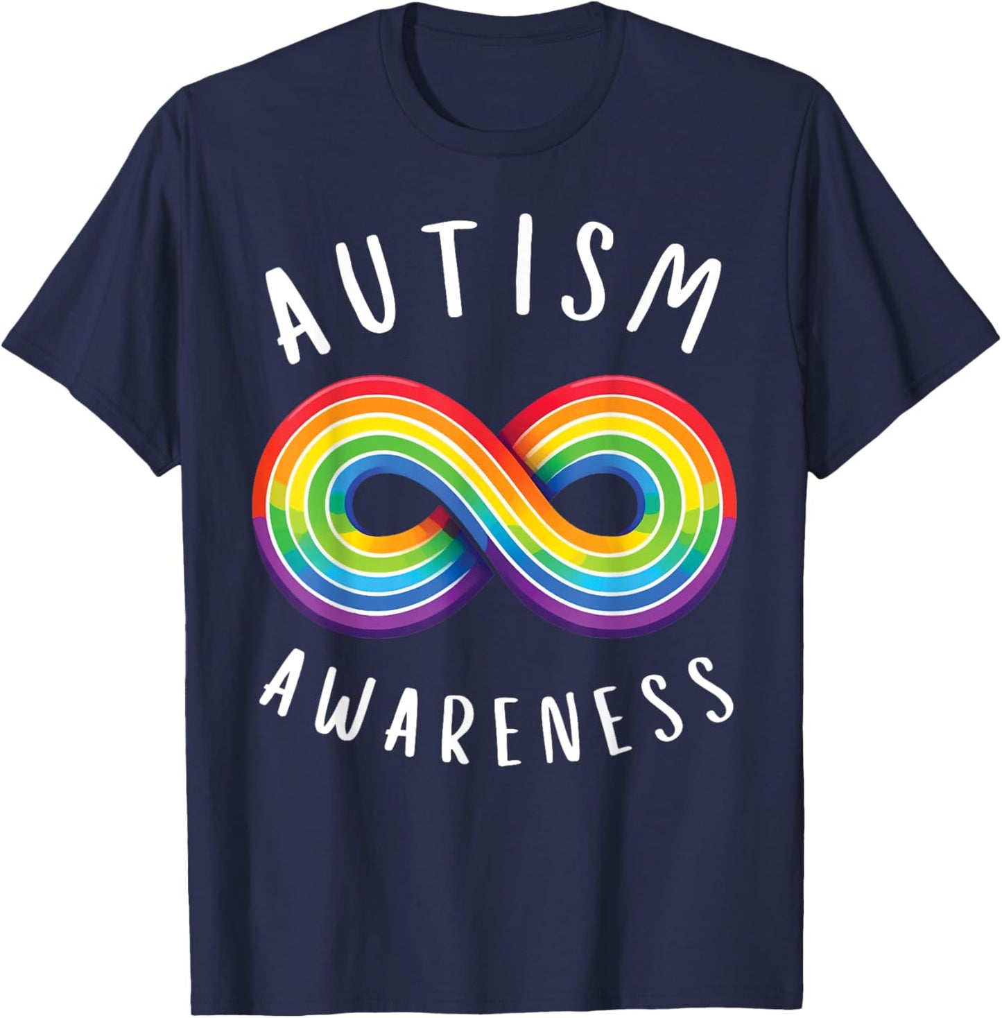 Rainbow Infinity Autism Awareness T-Shirt - T-Shirt | Navy