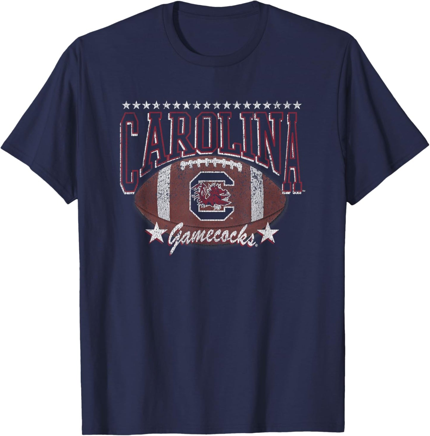 South Carolina Gamecocks Football Vintage Stars Black T-Shirt - T-Shirt | Navy