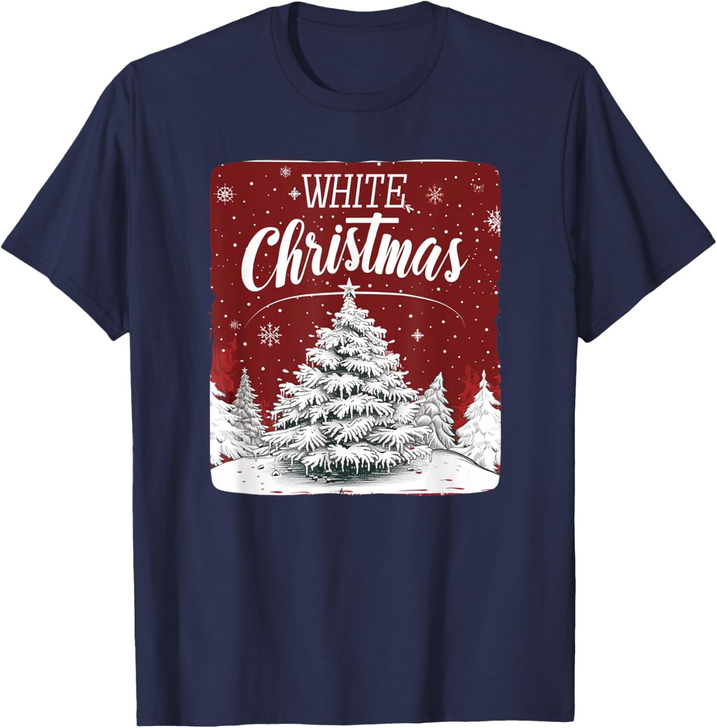 White Christmas with pretty nice Xmas Tree Outfit T-Shirt - T-Shirt | Navy