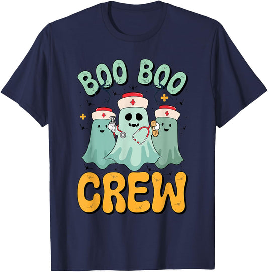 Night Halloween Boo Crew Nurse Halloween For Nurses RN T-Shirt - T-Shirt | Navy