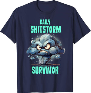 Daily Shitstorm Survivor T-Shirt - T-Shirt | Navy