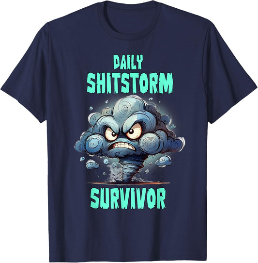 Daily Shitstorm Survivor T-Shirt - T-Shirt | Navy