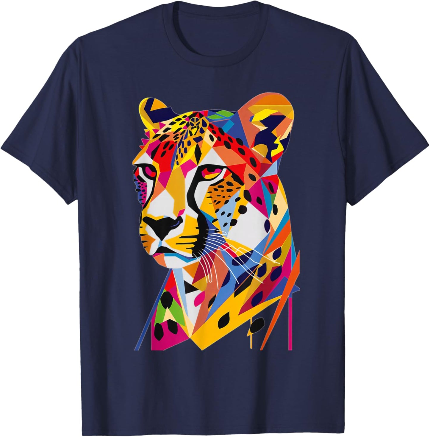 Cheetah Geometric T-Shirt - T-Shirt | Navy