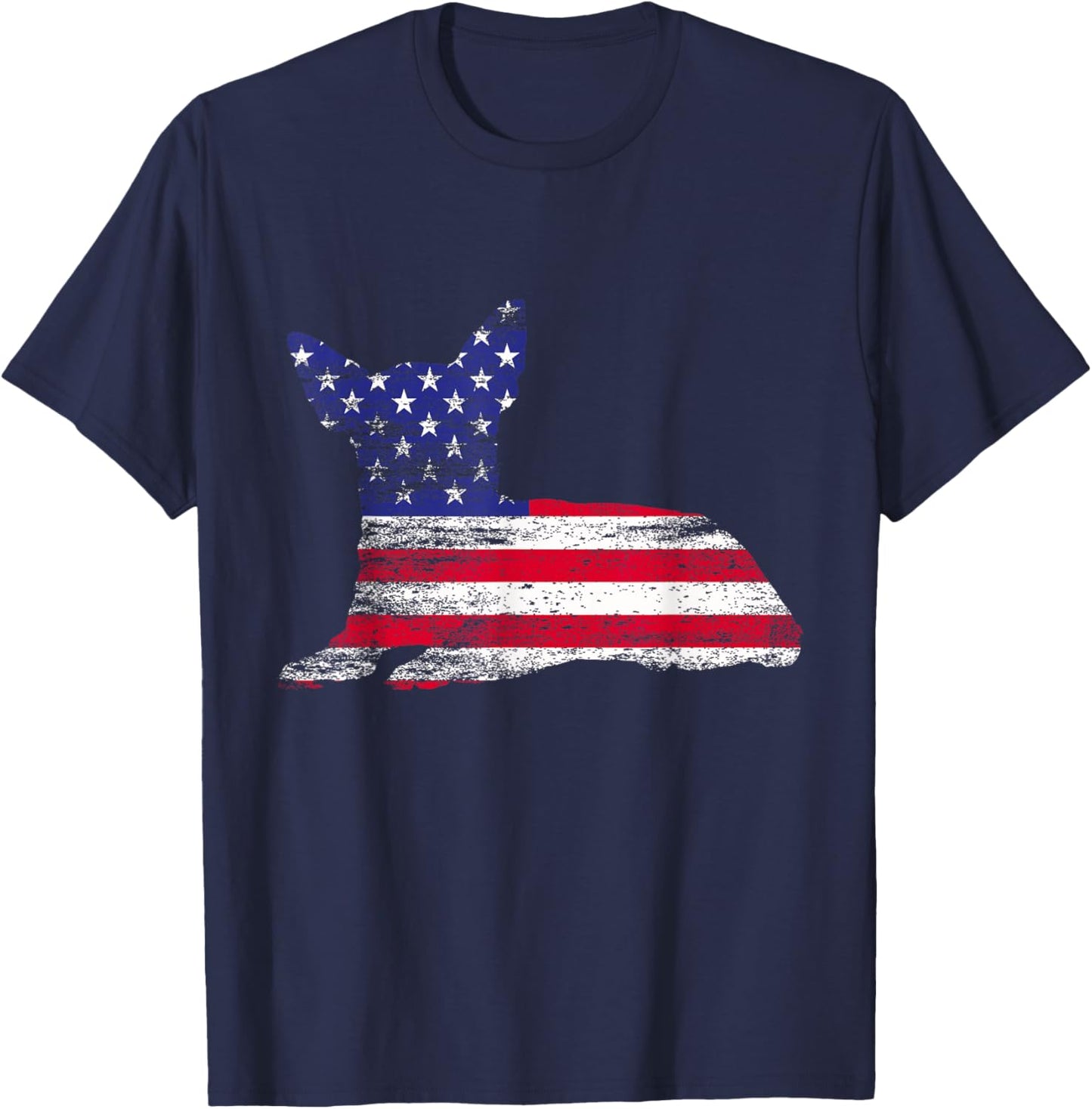 Chihuahua American Flag USA Fan Dog Owner Men Women T-Shirt - T-Shirt | Navy