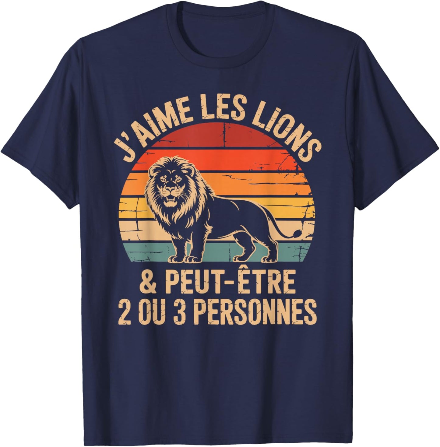 Lion Humour I Love Lions and 2 or 3 People T-Shirt - T-Shirt | Navy