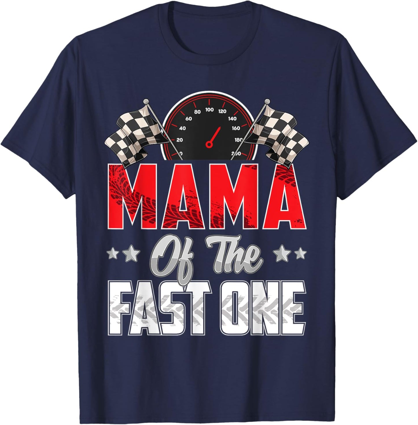 1 year old racing car fast one birthday 1st Family Mama T-Shirt - T-Shirt | Navy