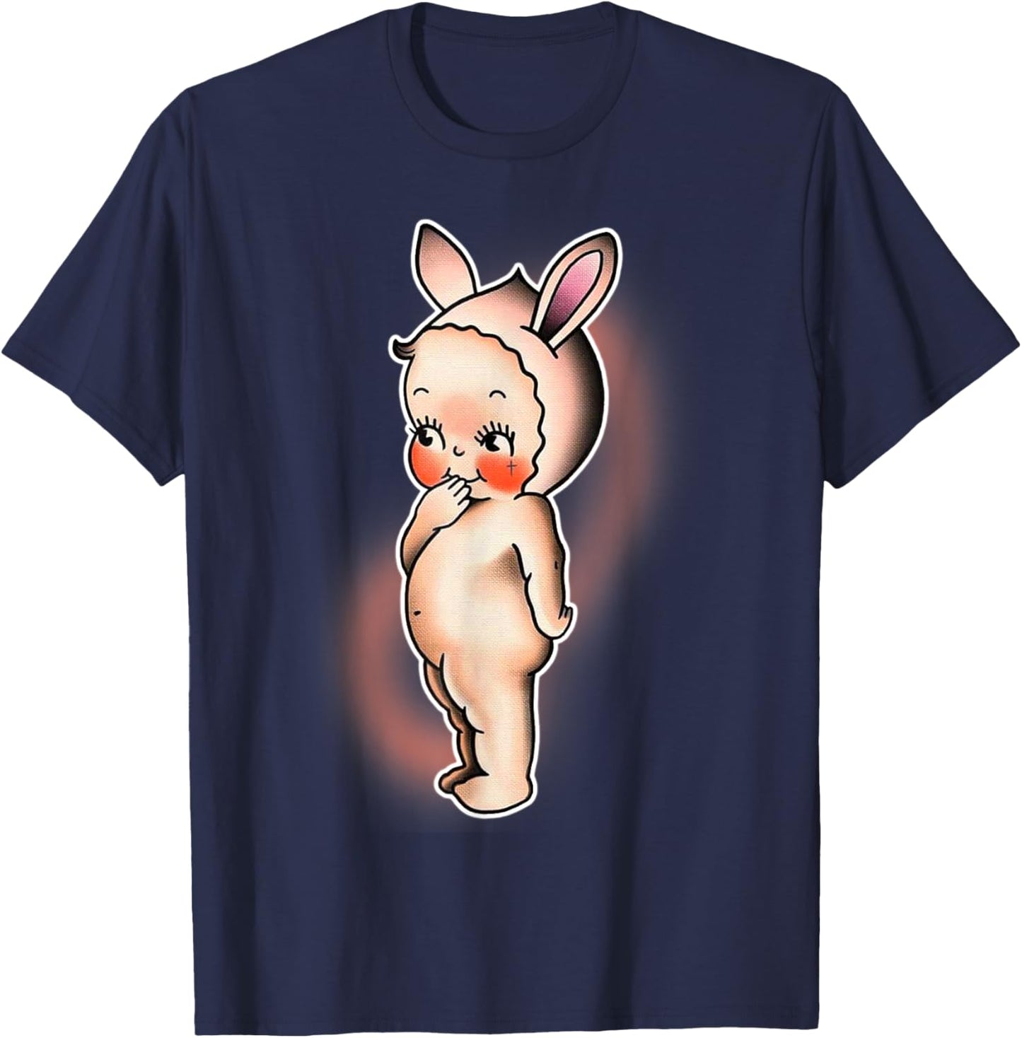 Kewpie Baby Bunny Rabbit T-Shirt - T-Shirt | Navy