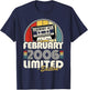Vintage Anniversaire 20 Ans Née en Février 2006 Garçon Fille T-Shirt - T-Shirt | Navy