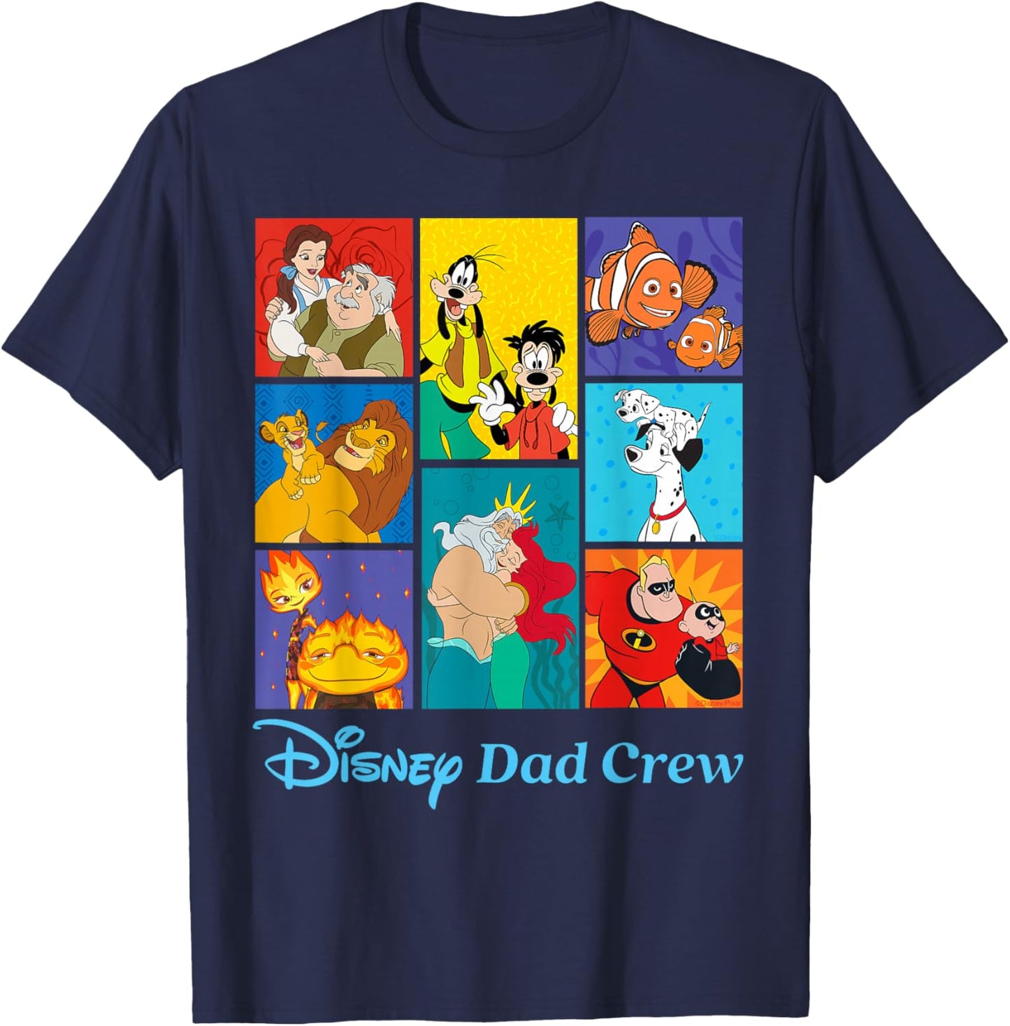 Disney Dad Crew Famous Dads & Kids Father's Day Family Trip T-Shirt - T-Shirt | Navy