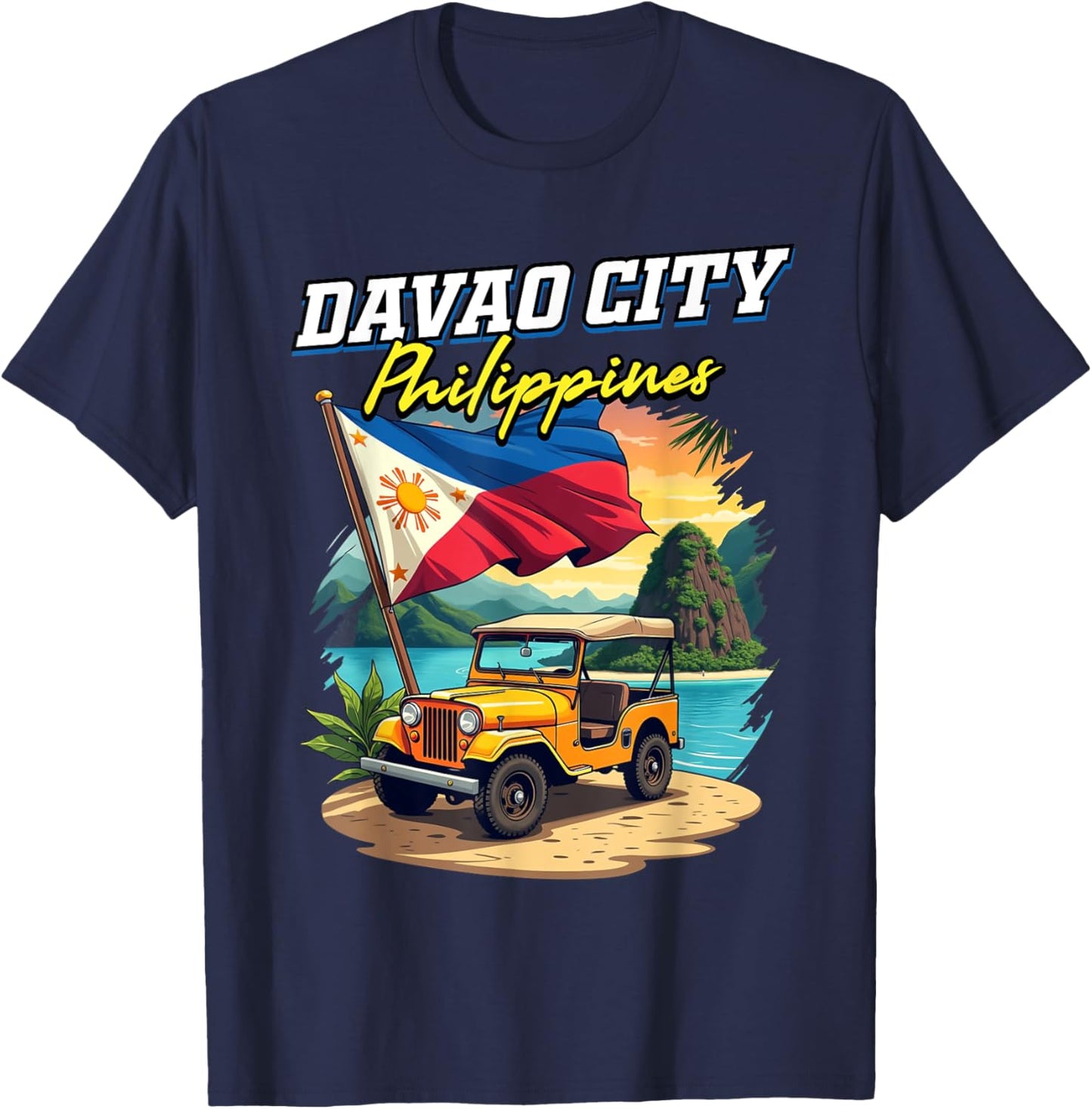 Davao City Philippines Travel Vacation Filipino Souvenir T-Shirt - T-Shirt | Navy