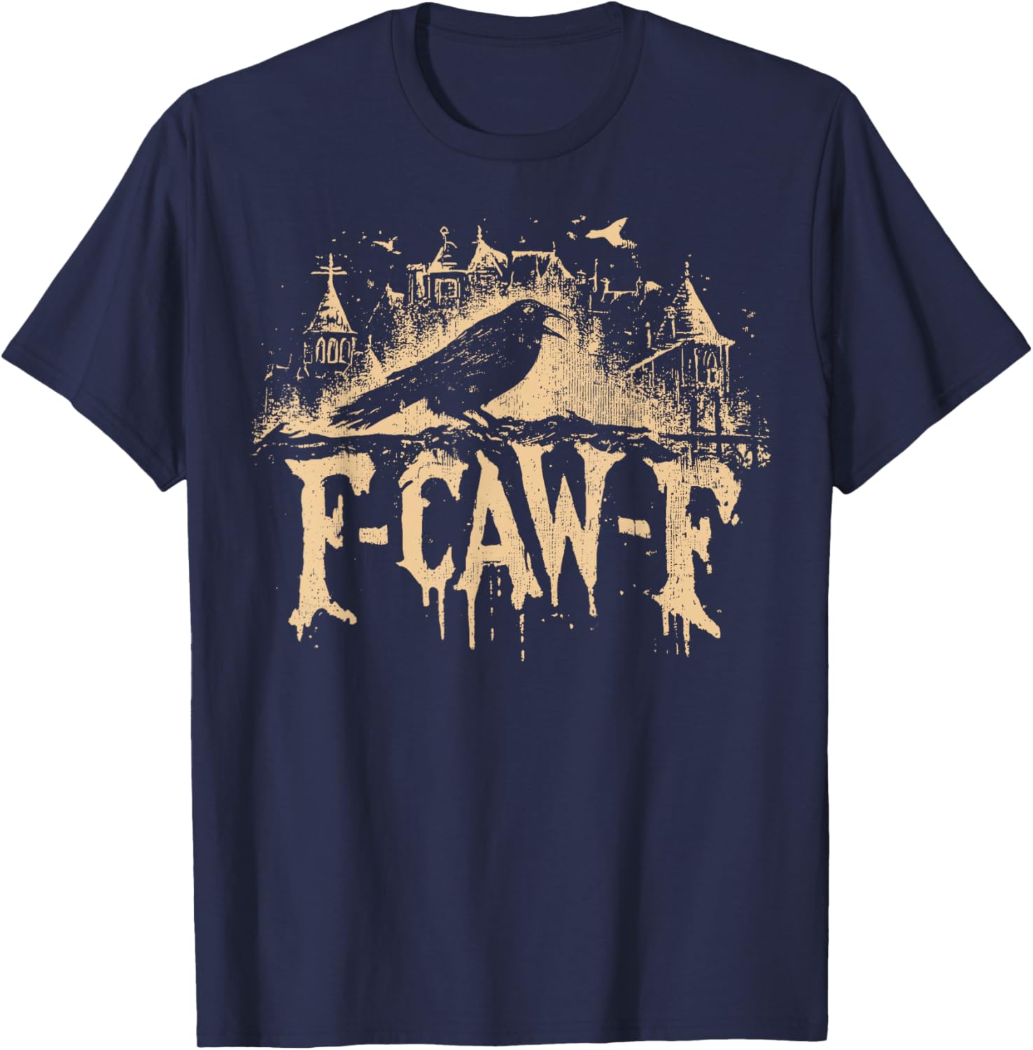 F Caw F Meme Gothic T-Shirt - T-Shirt | Navy