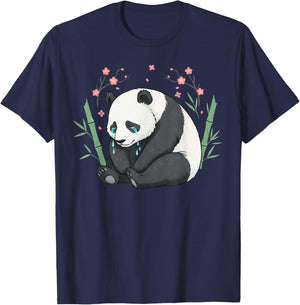 Bummed Out Sad Upset Cool Panda Bear Gift Women Kids T-Shirt - T-Shirt | Navy