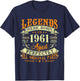 64th Birthday Vintage Legends Born In 1961 64 Years Old T-Shirt - T-Shirt | Navy