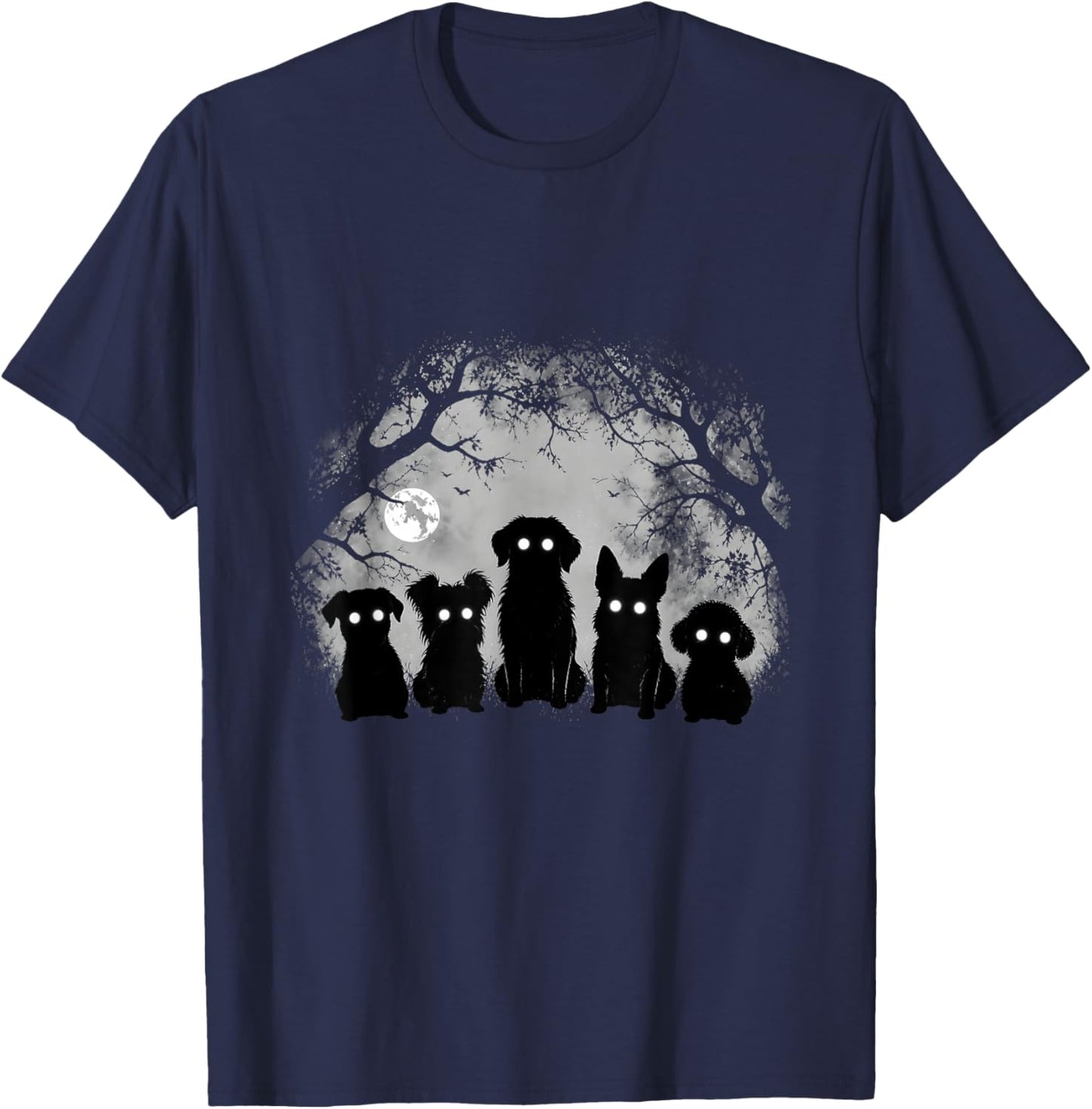 Creepy Funny Spooky Dog Alt Goth Grunge Horror Aesthetic T-Shirt - T-Shirt | Navy