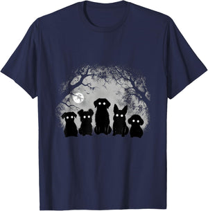 Creepy Funny Spooky Dog Alt Goth Grunge Horror Aesthetic T-Shirt - T-Shirt | Navy