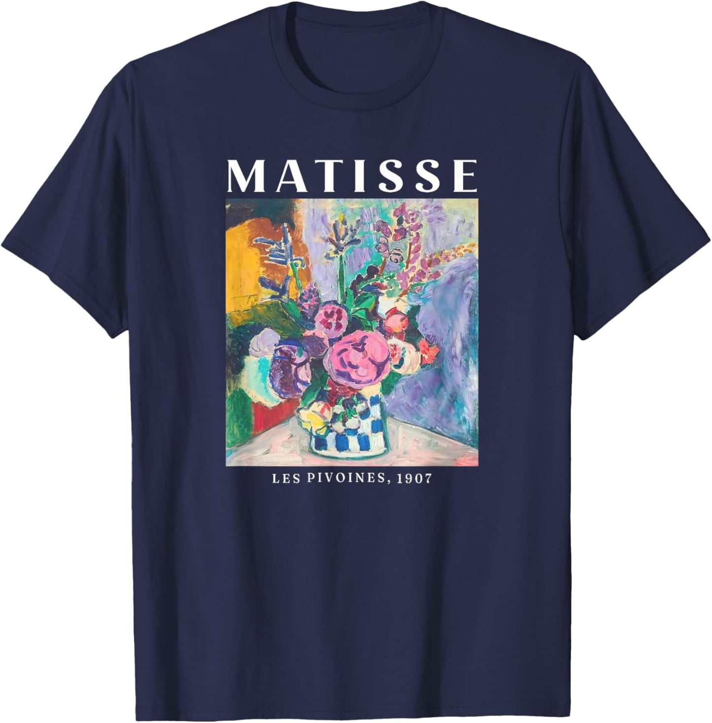 Matisse Les Pivoines 1907 Flower T-Shirt - T-Shirt | Navy