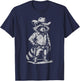 Vintage Style Raccoon Panda Cowboy Western Country Cowgirl T-Shirt - T-Shirt | Navy