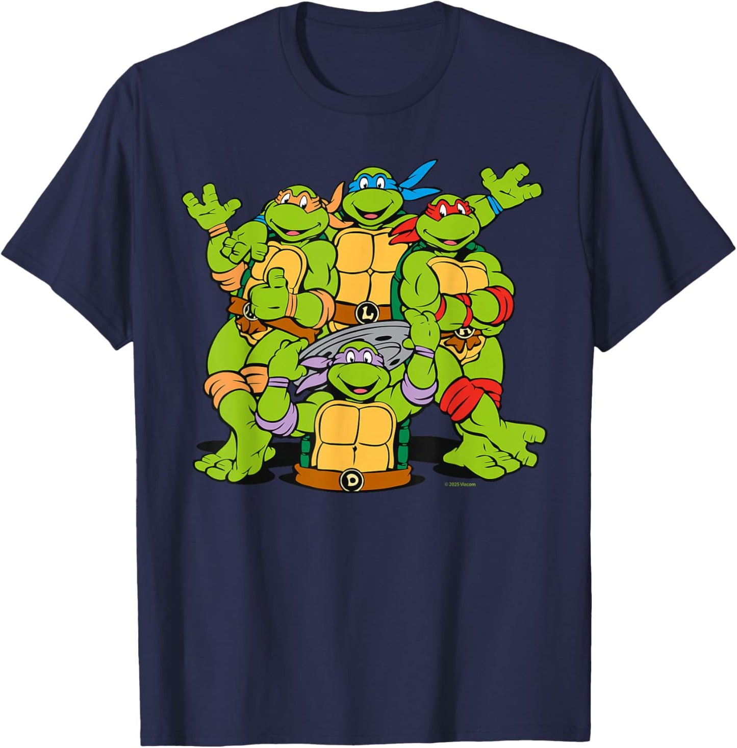 TMNT Turtle Power Best Friends 80s 90s Cartoon Reptile Lover T-Shirt - T-Shirt | Navy