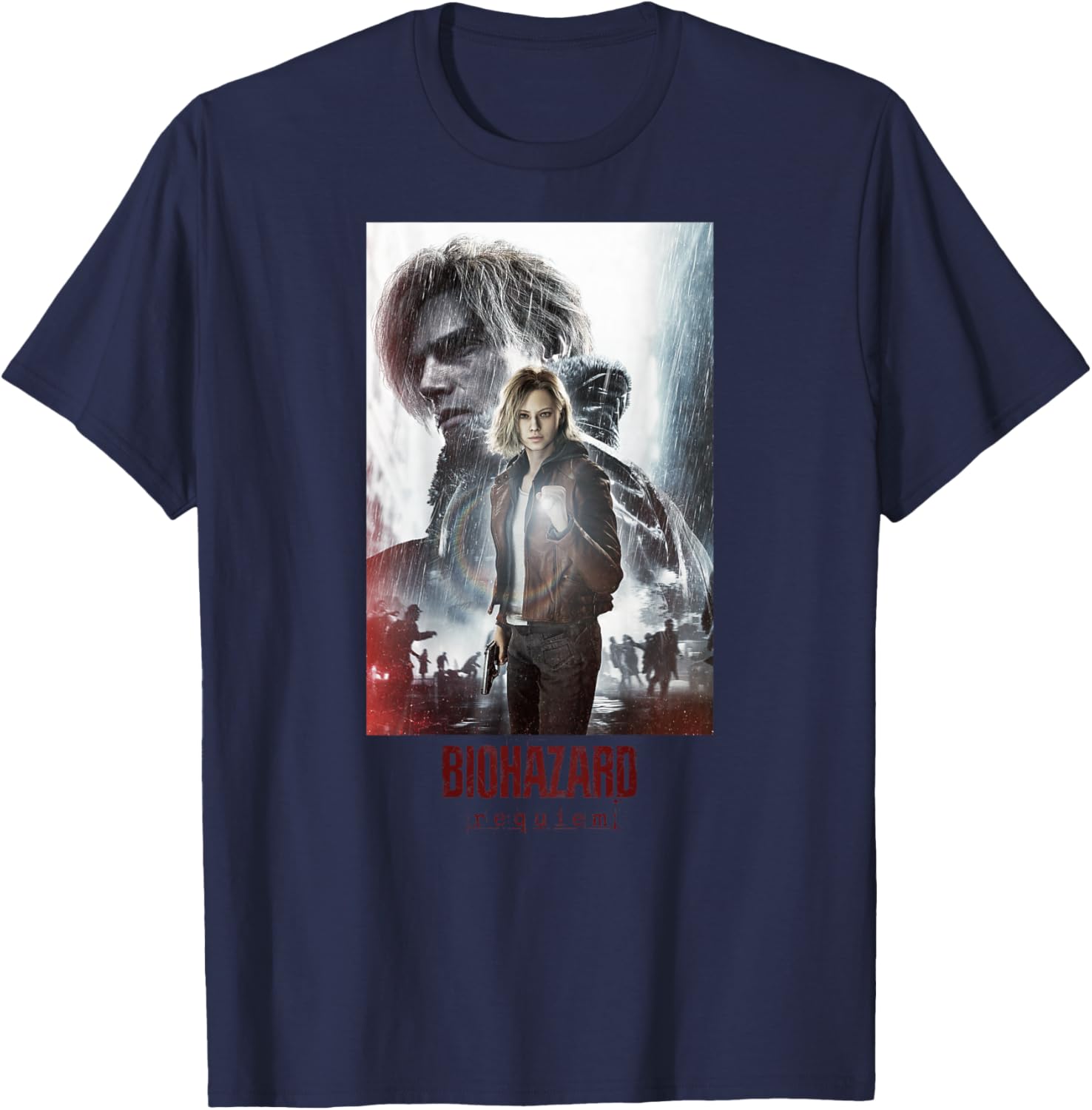 Resident Evil Requiem Leon & Grace Art BP T-Shirt - T-Shirt | Navy