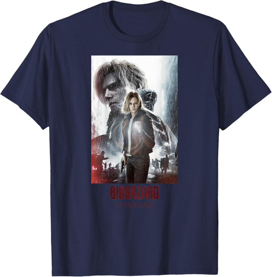 Resident Evil Requiem Leon & Grace Art BP T-Shirt - T-Shirt | Navy