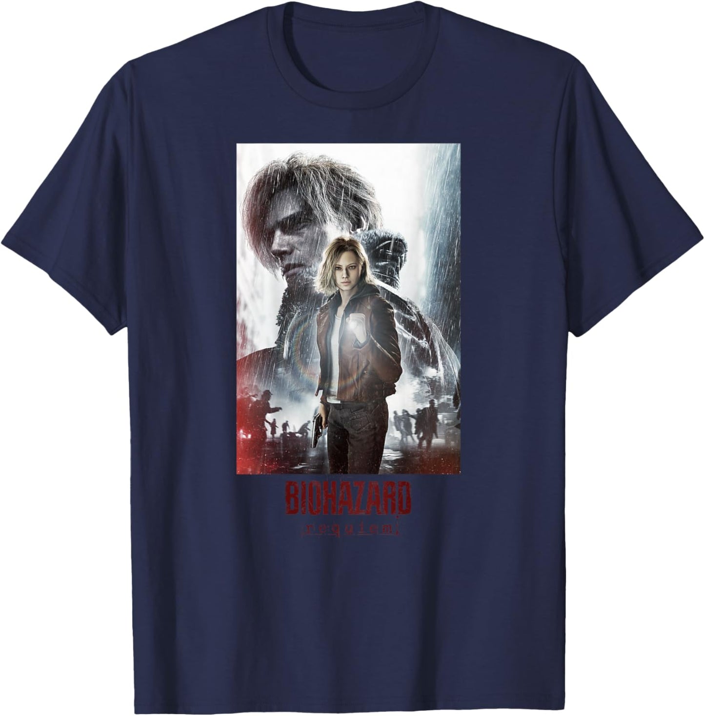 Resident Evil Requiem Leon & Grace Art BP T-Shirt - T-Shirt | Navy