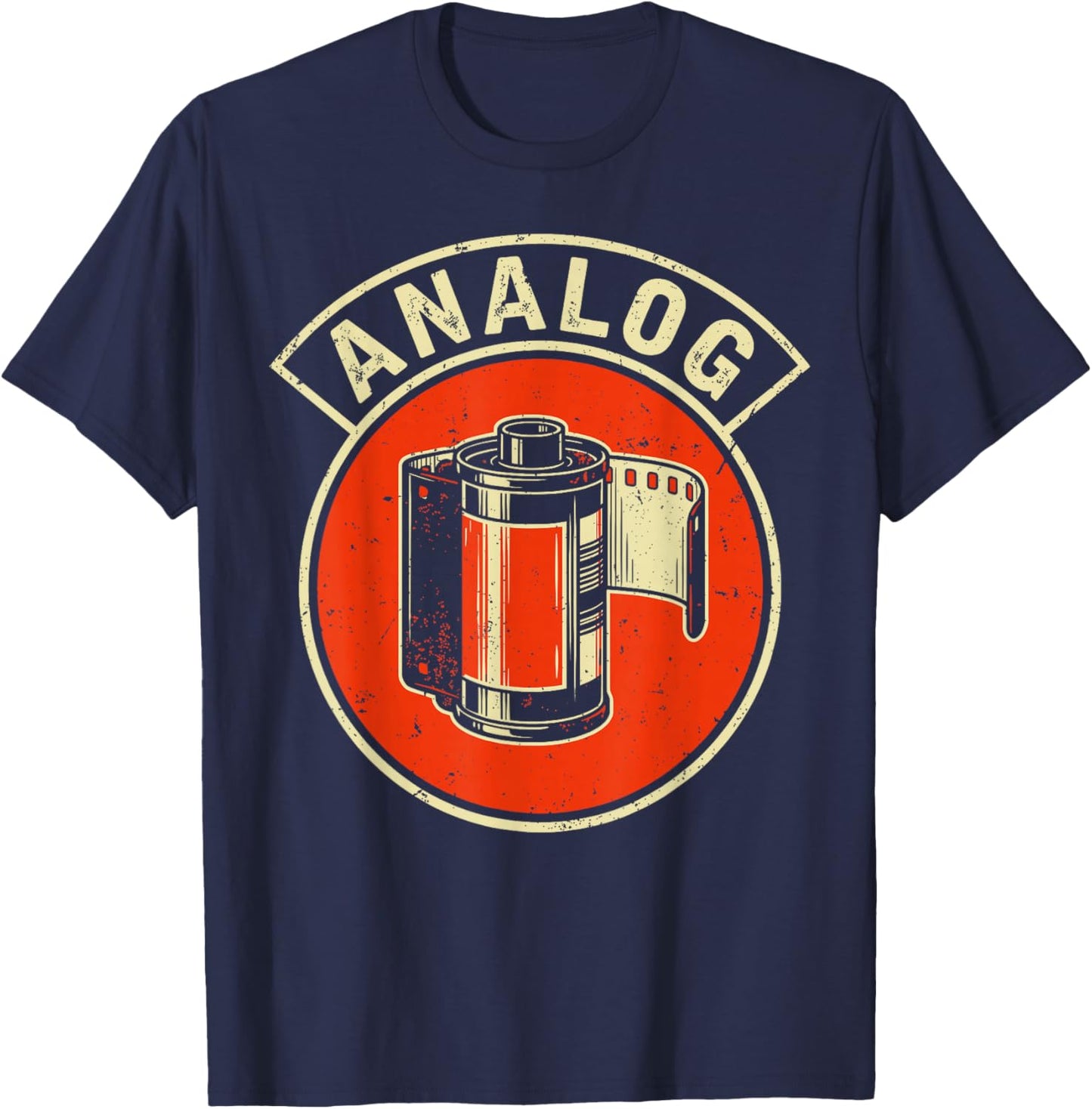 Analog Film Photography Retro Camera Design T-Shirt - T-Shirt | Navy
