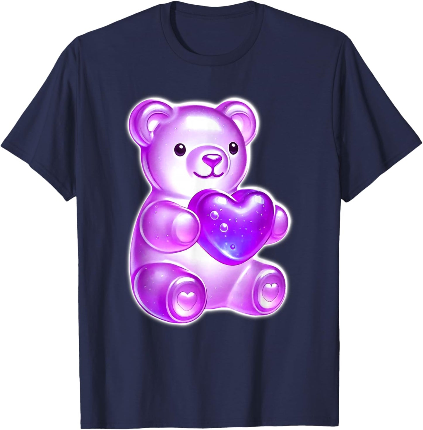 Gummy Bear Candy Heart Purple T-Shirt - T-Shirt | Navy