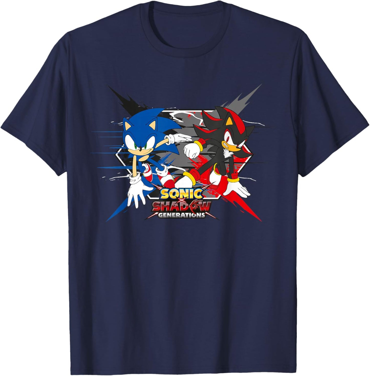 Sonic the Hedgehog, Sonic X Shadow Generations - Crossing T-Shirt - T-Shirt | Navy