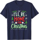 I'LL BE HOME FOR Christmas Baseball T-Shirt - T-Shirt | Navy