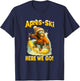 Monitor After Ski Monkey On Skis Retro Style T-Shirt - T-Shirt | Navy