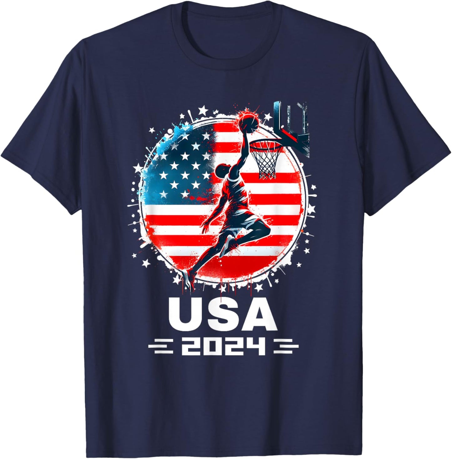 USA Team 2024 Basketball Shirt Women Kids Basketball T-Shirt - T-Shirt | Navy